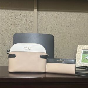 Kate Spade Cream and Black Bag Set